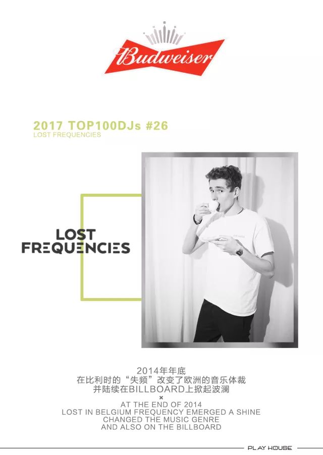 12/29 PLAY HOUSE重庆丨百威敬真我_TOP100DJs #26 Lost Frequencies-重庆普乐浩斯酒吧/PH酒吧/PLAY HOUSE CLUB